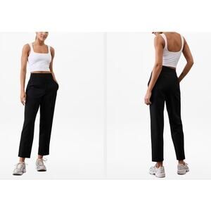 Athleta Black Cropped Straight-Leg Pants